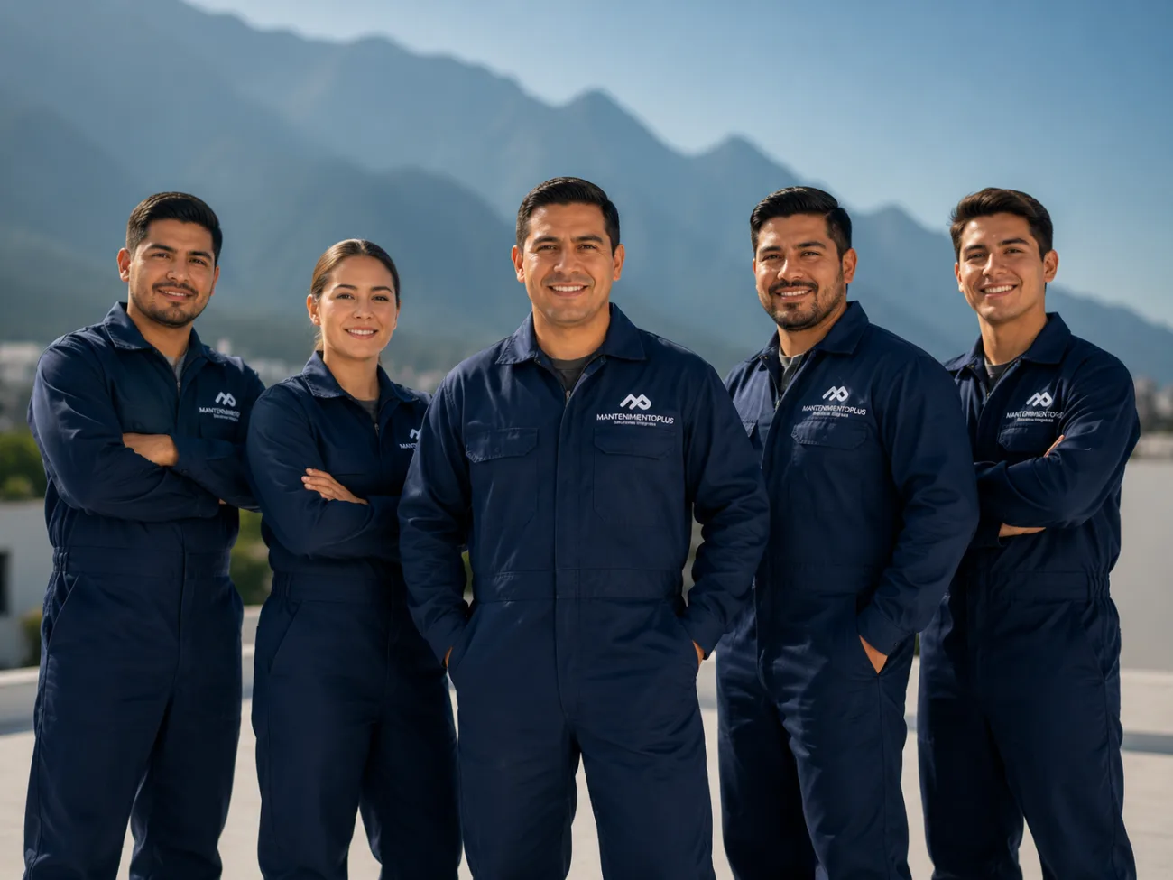 Equipo de Mantenimiento Plus con uniforme de la empresa en el sector oriente de Santiago